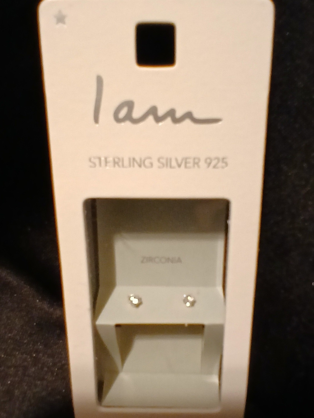I Am Sterling Silver Zirconia Stud Earrings - Silver